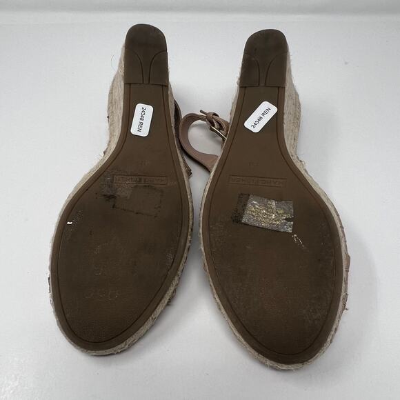 Marc Fisher Perforated Suede Women's Open Toe Pink Espadrille Wedges Size 10 - Picture 10 of 11